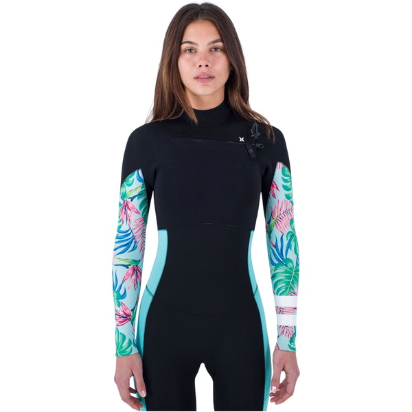 Hurley Womens Plus Printed 3/2mm Chest Zip Wetsuit WFS0012322 - Java Tropical